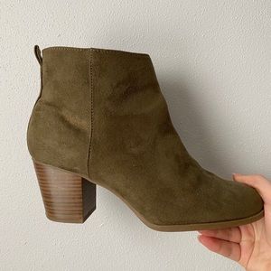 Olive Ankle Boots - Size 8 - Old Navy